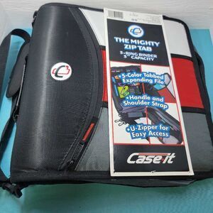 Case It Mighty Zip Tab 3 Ring Binder 3 Inch Capacity Expanding File